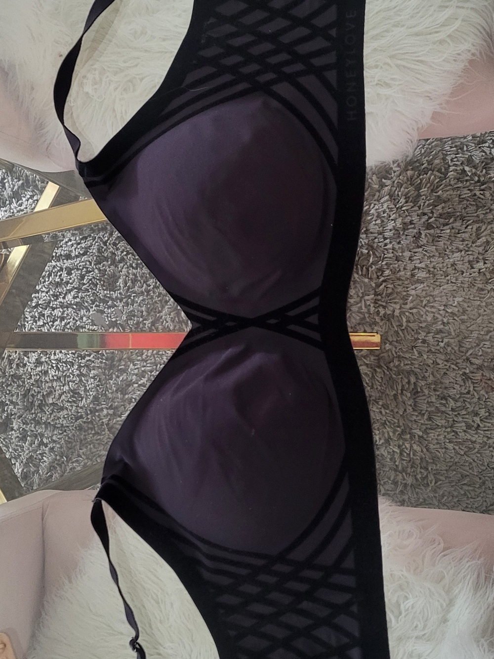 Honeylove Plum and Black Wireless Shaping Bra